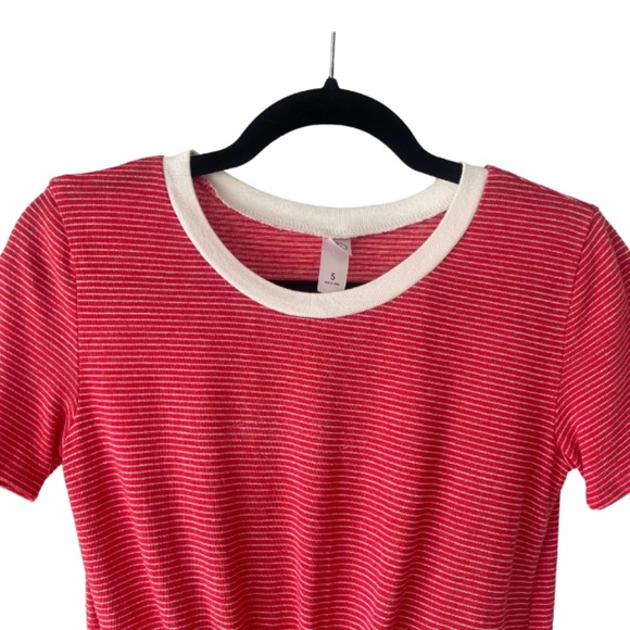 Alternative Apparel Red and White Stripe Tie Top Size Small - Picture 3 of 6